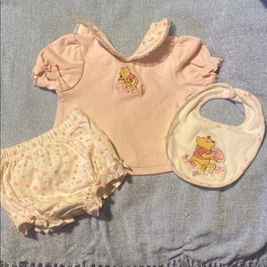 Pink Baby Outfit with Winnie the Pooh Design